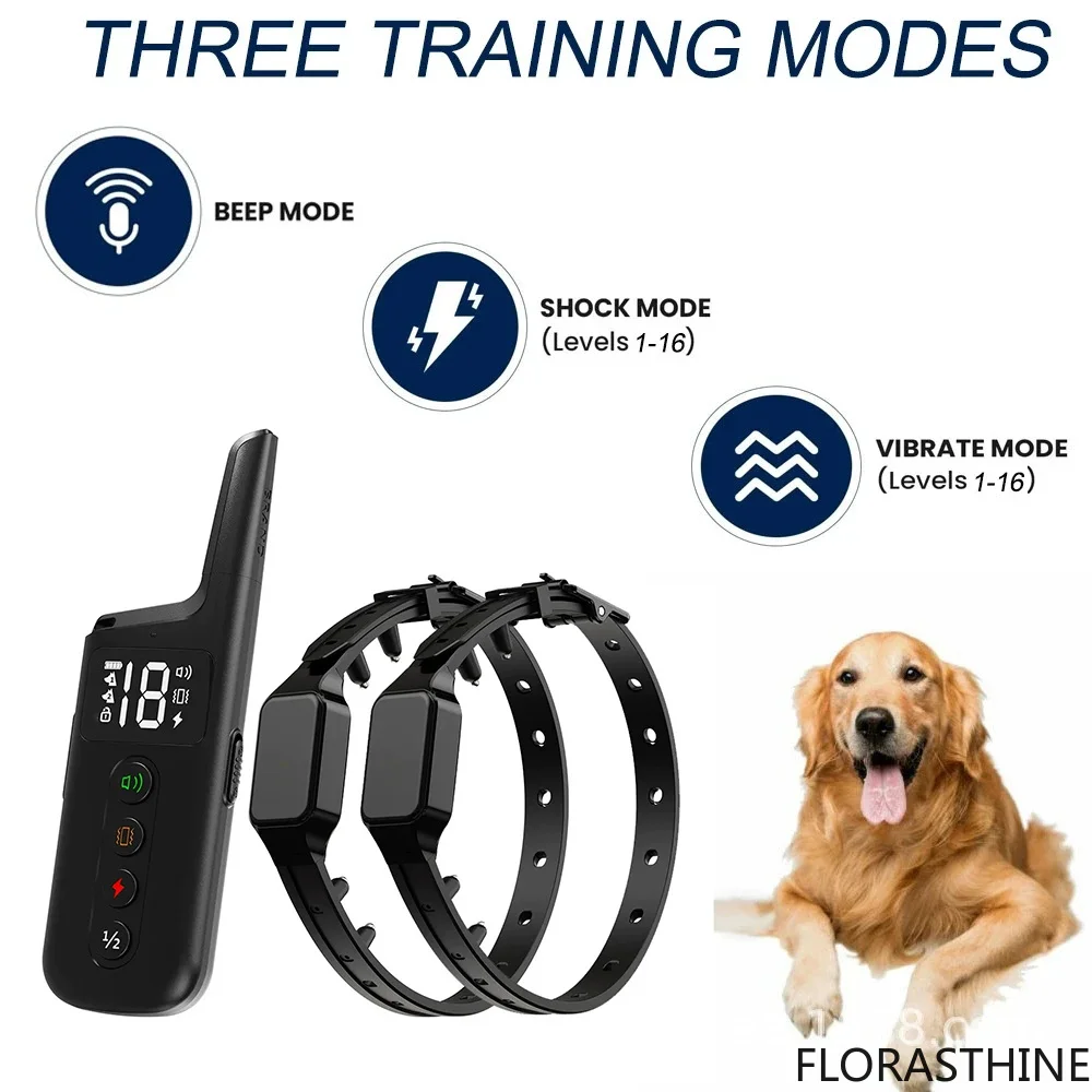1000FT Surround electric shock column strong electronic training TPU Collar Pet Collar Intelligent Remote Control Dog Receiver