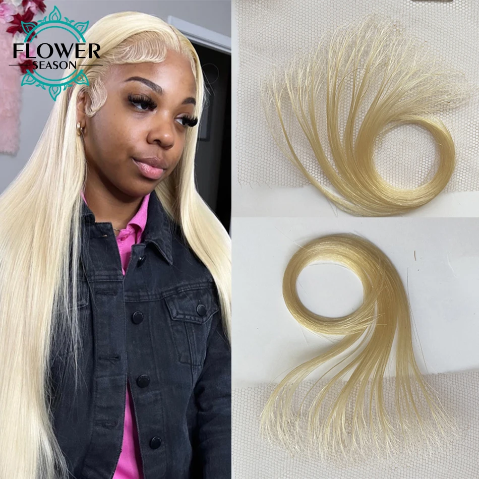 613 Blonde Hair HD Lace Baby Hair Stripes 4Pcs Honey Blonde Color Baby Hair Edge Swiss Lace Hairline Baby Hair Strips for Women