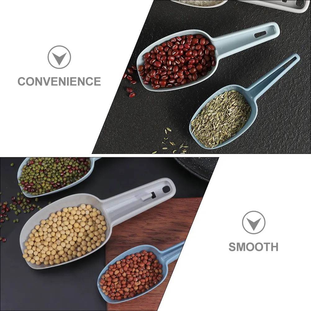 

1 set Plastic Cereal Shovels Set Stackable Kitchen Scoops For Flour Ice Tea Grain Storage Ergonomic Handle Kitchen Supplies