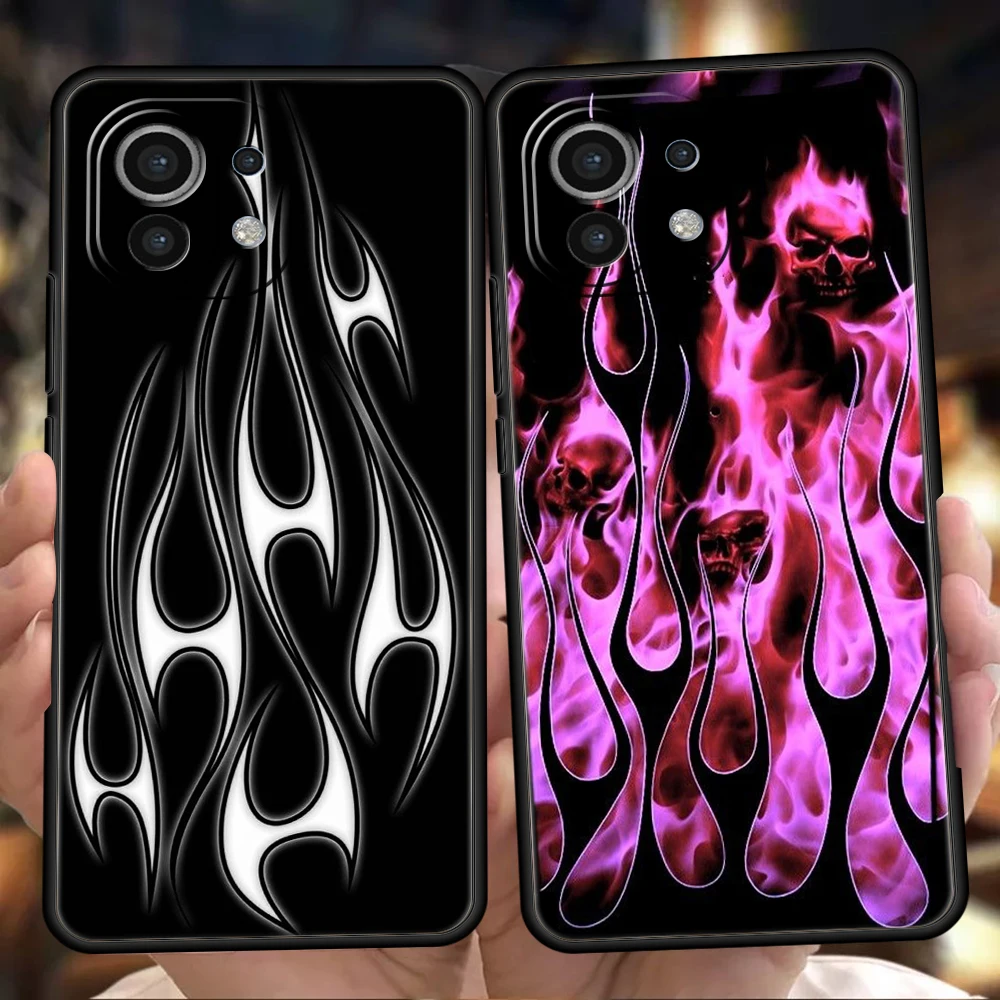 Face Flame Man Phone Case for Xiaomi Poco F6 F5 F4 F3 X6 X5 X4 X3 NFC M5 M4 M3 C51 C50 C55 GT 5G Silicone Cover Capas Fundas Bag