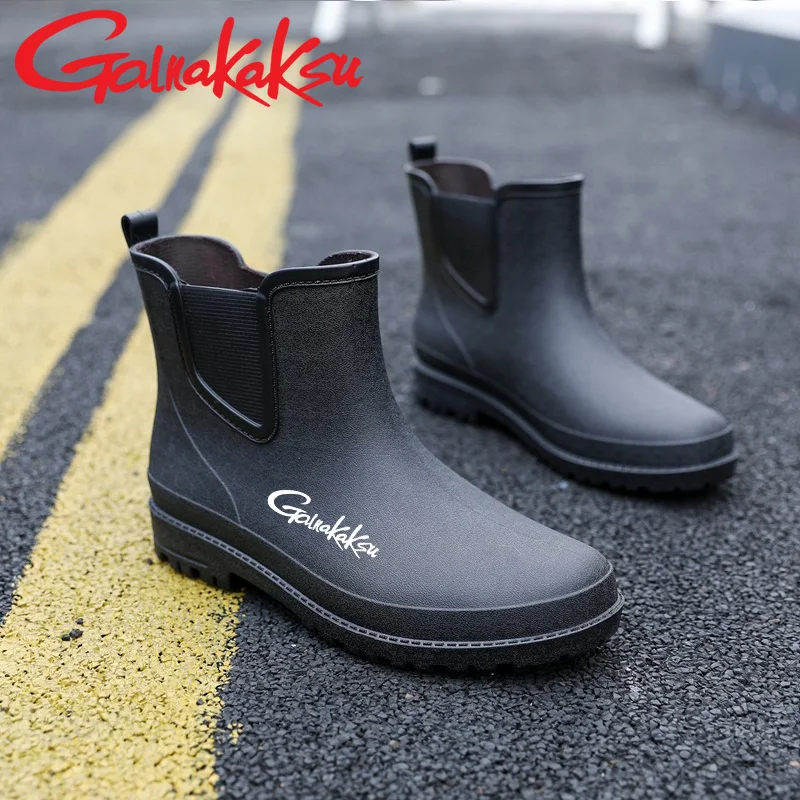 Short Water Shoes Men's Rain Boots Summer Fashion Wear-resistant Non-slip Rain Boots Brand Sports Kitchen Work Fishing Shoes