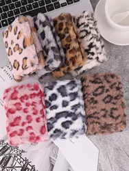 New creative plush coin purse, fashion leopard print plush wallet, niche simple furry card bag wallet