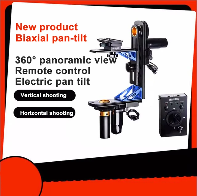 360° panoramic remote control electric Biaxial pan tilt hanging arm tripod  DSLR video camera Vertical horizontal dual axis PTZ