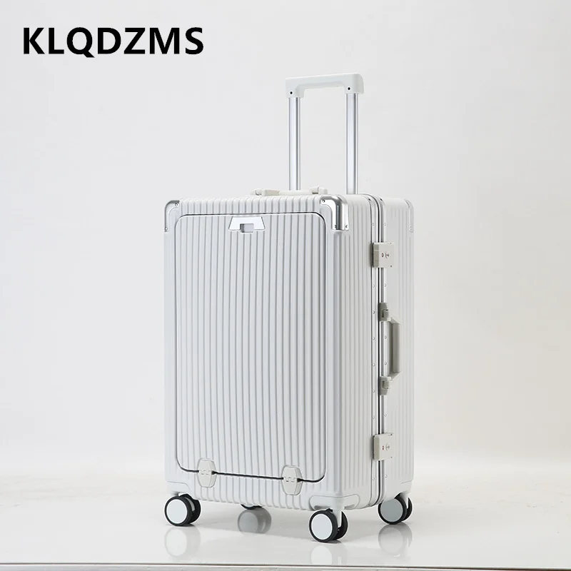 KLQDZMS-Valise roulante 20 amarans, boîte d'embarquement à ouverture frontale, cadre en aluminium 24 pouces, valise à roulettes, boîte à mot de passe d'affaires, bagages