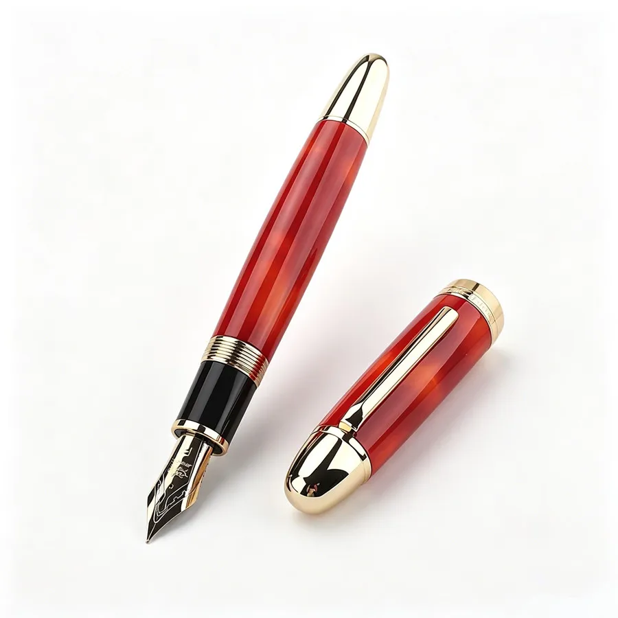 JINHAO X169 Fountain Pen Elegant Black Gold Clip Pen M/F/EF Nib Writing Ink Pen pk 9019 X159 P136 Stationery School Supplies
