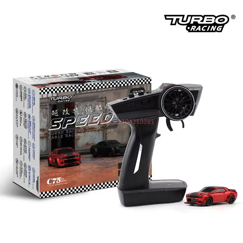 2024 Rc Auto Micro Turbo Racing C75 1:76 Mini Rc Elektrische Afstandsbediening Model On-Road Auto Volwassen Kinderen bureau Speelgoed Jongens Geschenken