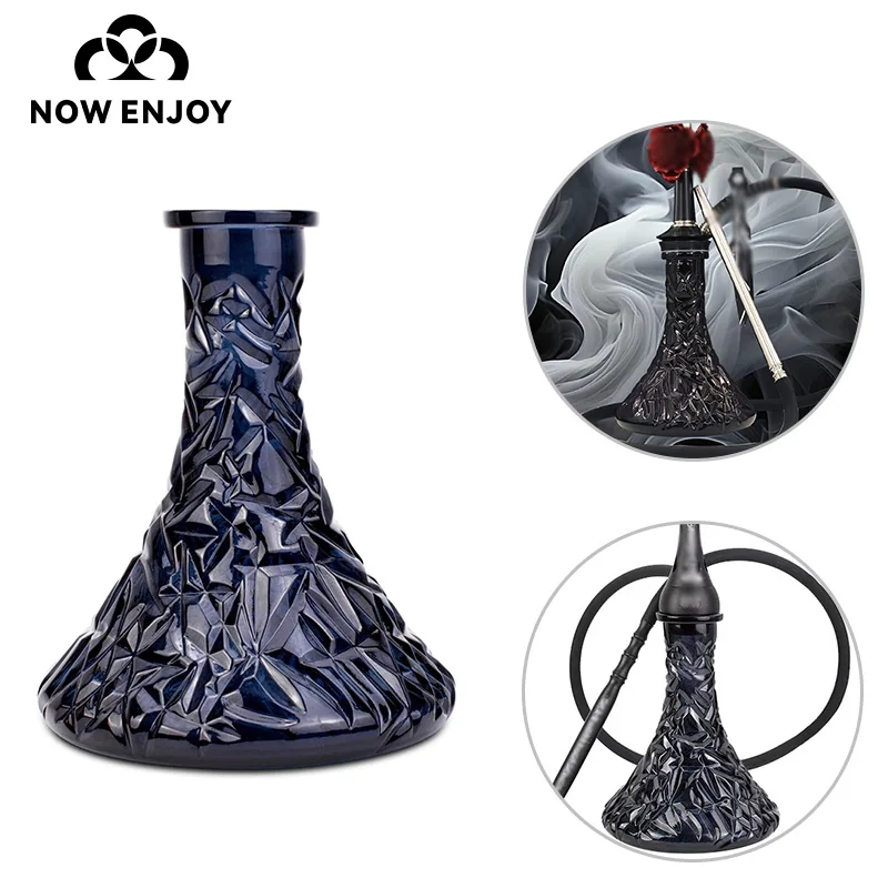 NOW ENJOY 1Pc Hookah Base Flask For Alpha El Geometry Sheesha Shisha Glass Water Reservoir Bottom Bottle Container Chamber Vase
