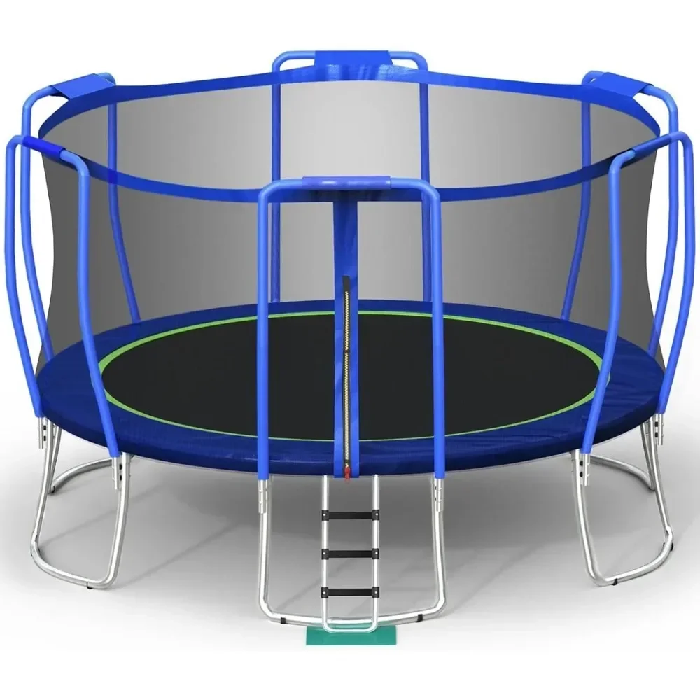 

Trampolines No-Gap Design 15FT for Kids Children with Safety Enclosure Net Outdoor Backyards Large Recreational Trampoline