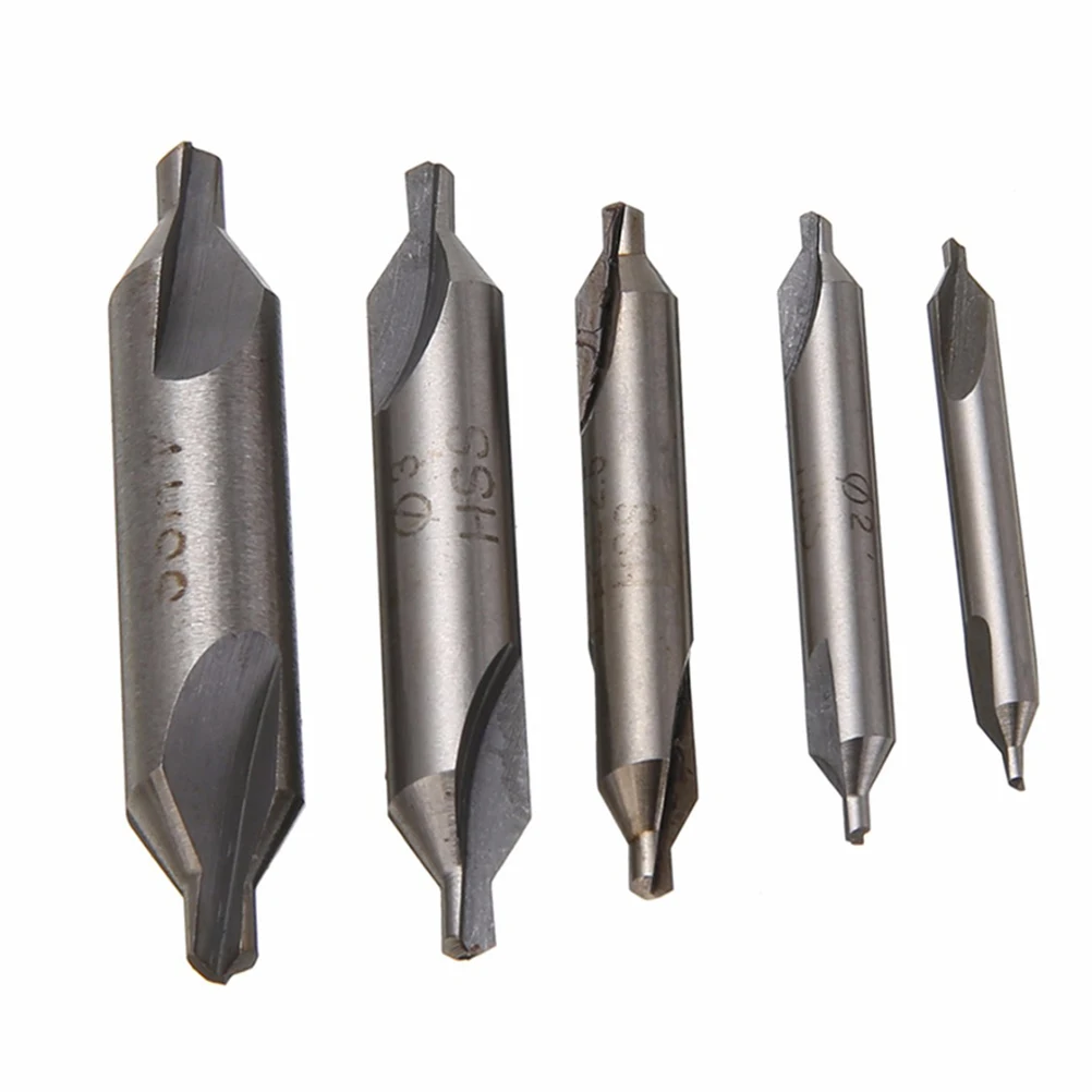 

6Pcs Hss Center Drill Bit Set Double Ended for Lathe Center Conical Hole Machining Between Components