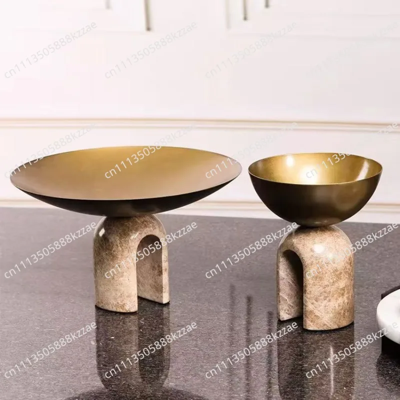 Light Luxury Modern Fruit Plate Living Room Coffee Table Trays Table Entrance Hall Ornament Tray Home Decoration Storage Plate