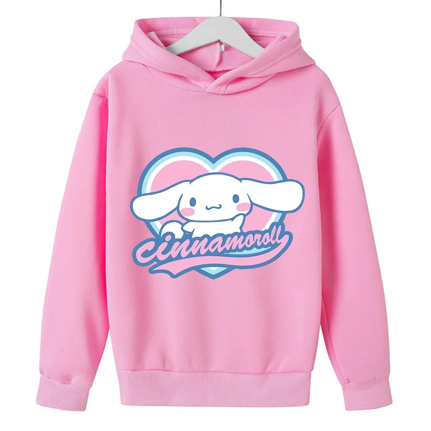 Cinnamoroll Thick Hoodie for Children Cute Sanrio Cartoon Fleece Clothing for Girls Boy Trendy Hoodies Clothes Sweatshirt Gift