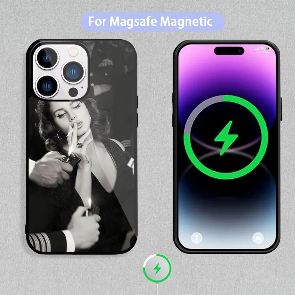 Singer L-Lana D-Del Rey Phone Case For Magnetic Inductive Charging iPhone 11 12 13 14 15 Max Pro Mini Plus Shell