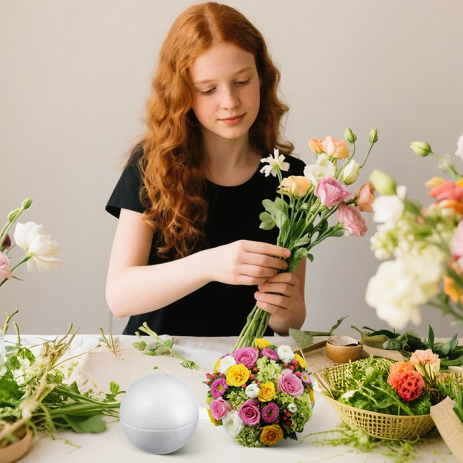 

Large Foam Ball White Foam Sphere Smooth Surface for DIY Wedding Shower Party Decor Handmade Craft Materials