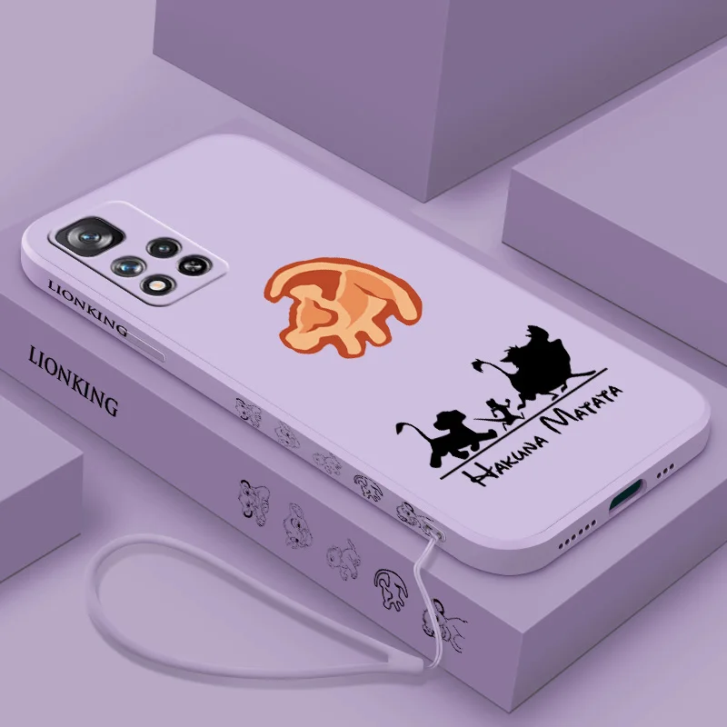 

Disney Lion King For Xiaomi Redmi Note 11 12 13 E T S Pro Plus 4G 5G Liquid Left Rope Phone Case Shell Soft Cover Capa