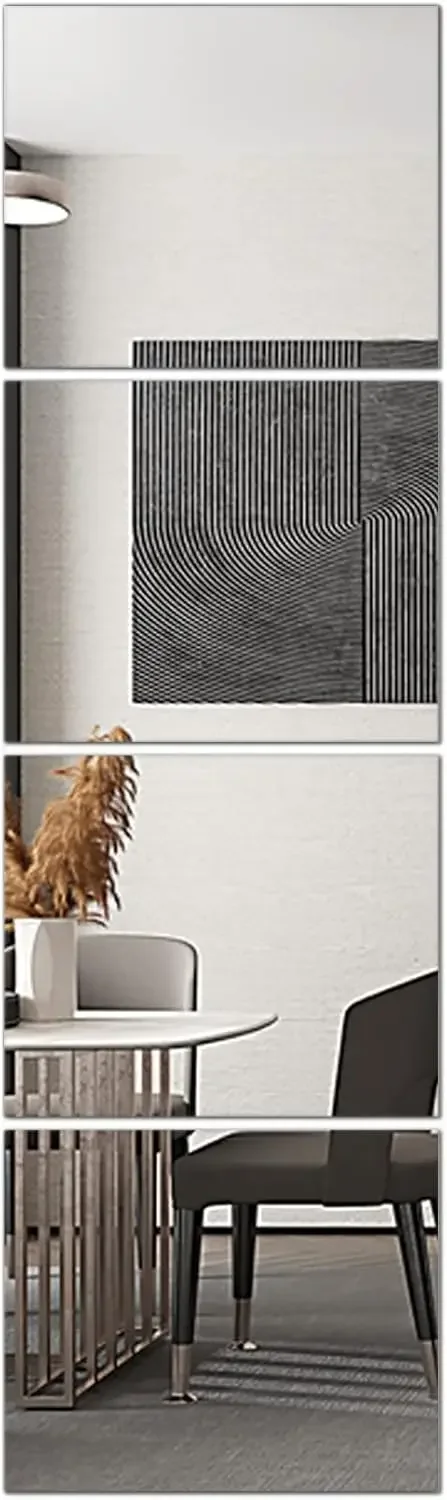 

14x12 Inch 4 Pack Frameless Wall Mirror Tiles for Bedroom, Gym, Door