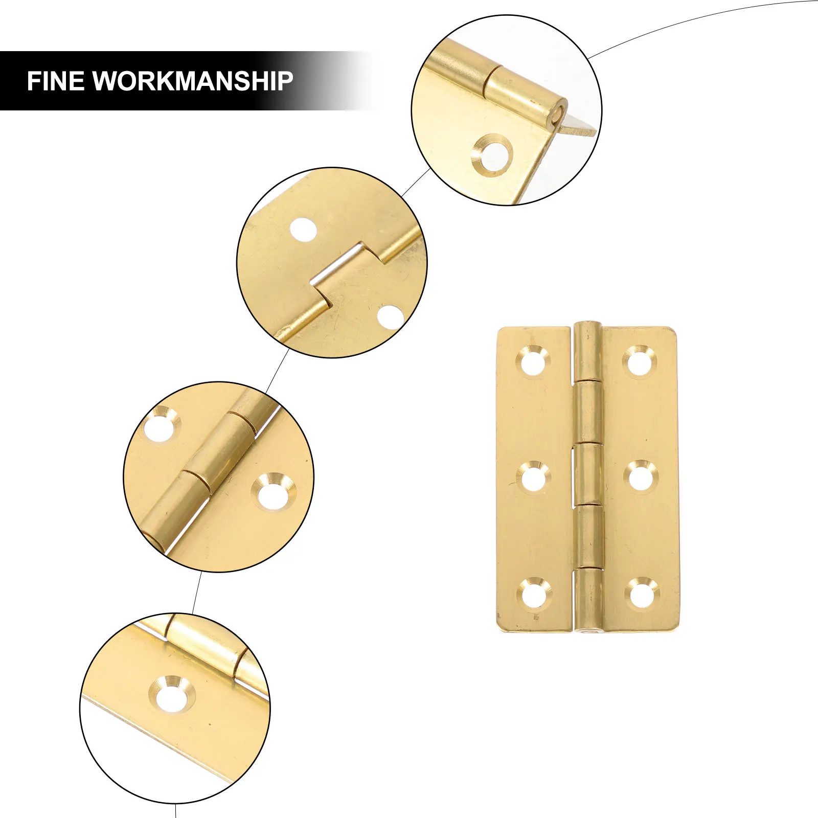 4 قطعة بوصة النحاس الصغيرة النحاس البيانو لصندوق خشبي بعقب مفصلات الثقيلة خزانة باب إصلاح للطي بعقب مفصلات الأجهزة #1