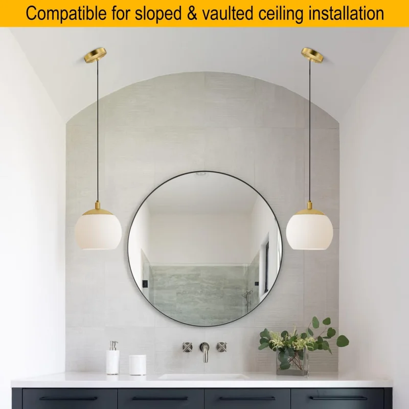 Kit de dossel de luz atualizado de 5-1/8 polegadas com placa de cobertura de teto resistente e luminárias de hardware de montagem