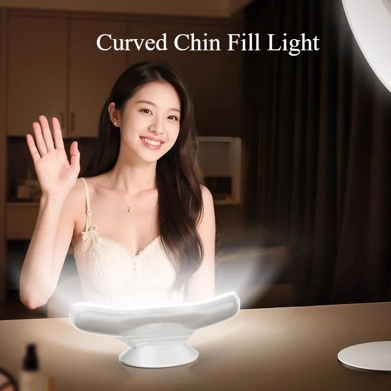 

Свет для подбородка в прямом эфире с кольцевым светильником с изогнутой поверхностью для осветления настольного заполняющего светильника для подбородка для прямой трансляции