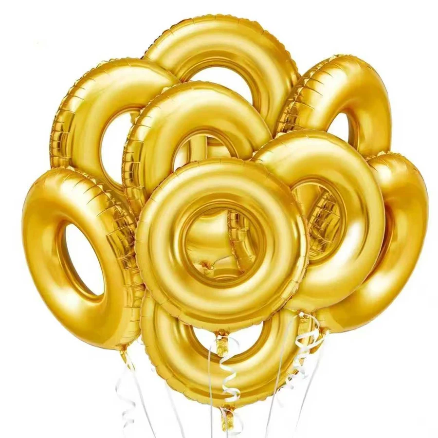 10 stücke Neue Goldene Hoop Folie Helium Ballons Geburtstag Party Foto Requisiten Hochzeitstag Valentinstag Feier Dekoration