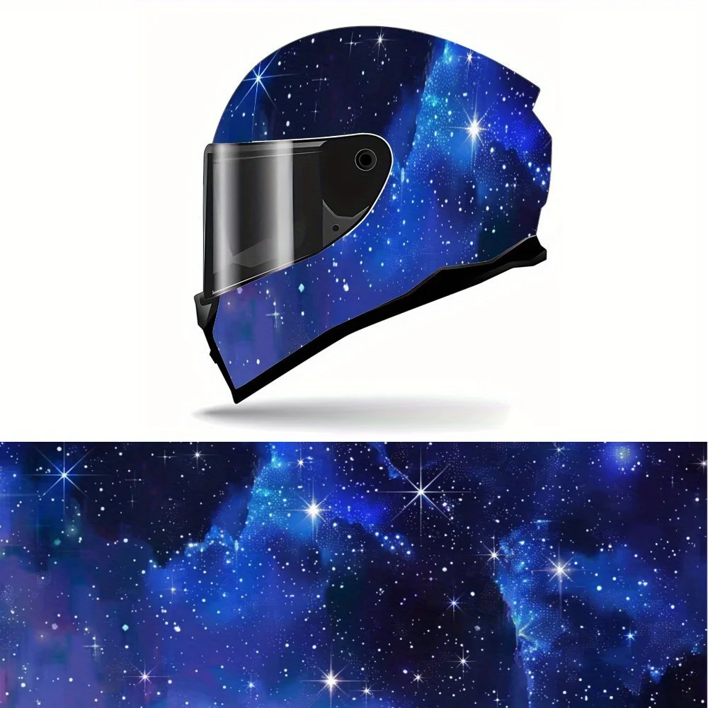 

Shock Blue Starry Sky Design Full Face Helmet Painting Sticker - Waterproof and Scratch Resistant Self Adhesive PVC Sheet with A