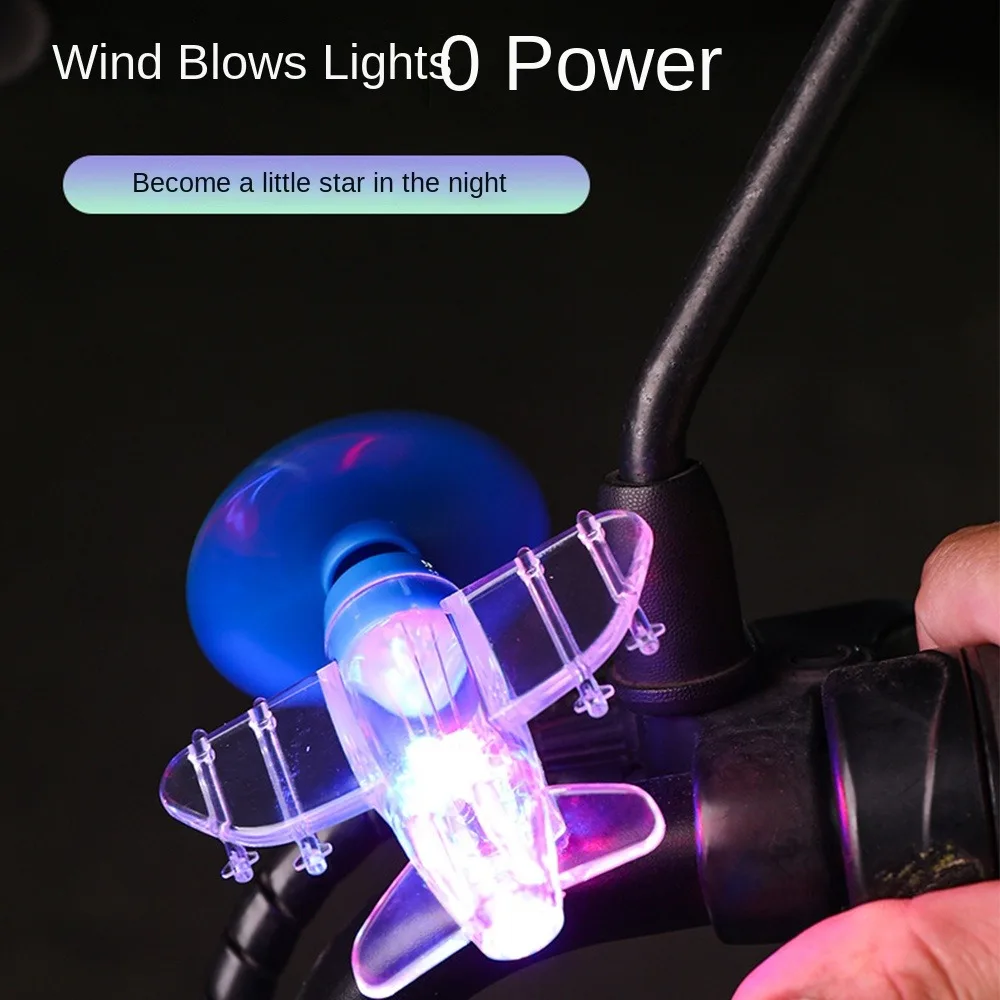 Durable Wind Power Generation LED Light Warning Effect Creative Car Decorations with Traceless Adhesive Ornament Small Airplane