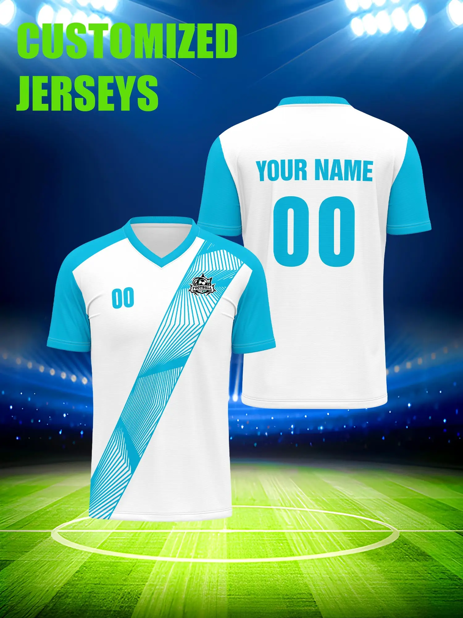 

Custom Soccer Jersey With Custom Image, Number And Name, mesh-ventilated sweat-resistant training wear