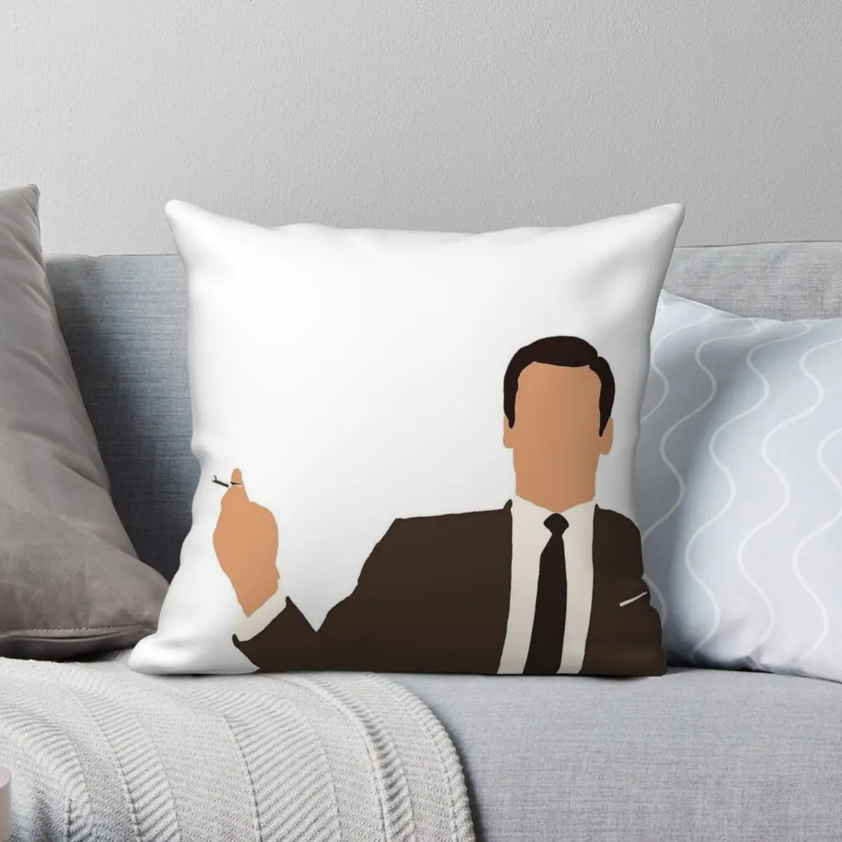 Mad Man Don Draper Square Pillowcase Polyester Linen Velvet Creative Zip Decor Throw Pillow Case Home Cushion Case Wholesale