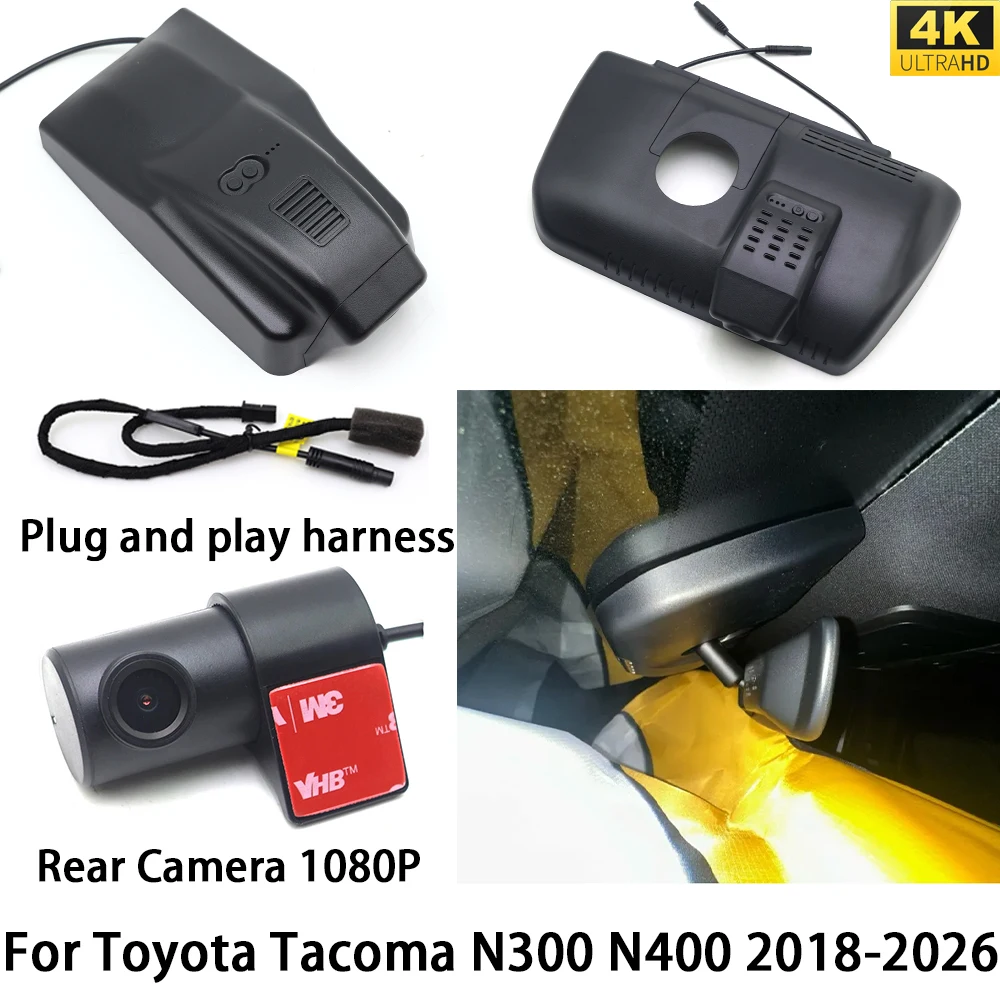 for Toyota Tacoma N300 N400 2018-2026 4K DVR Dash Cam OEM Front Rear Camera Video Recorder Night Vision Wifi 2160P