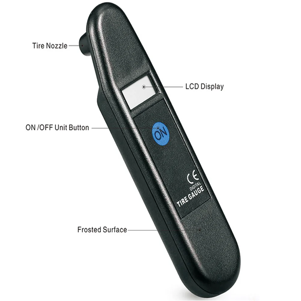 LCD الرقمية قياس ضغط الإطارات 0-100PSI سيارة الإطارات متر يده مقياس الضغط بارومتر تستر PSI/KPA/BAR/KG/CM2 الكاشف للسيارة