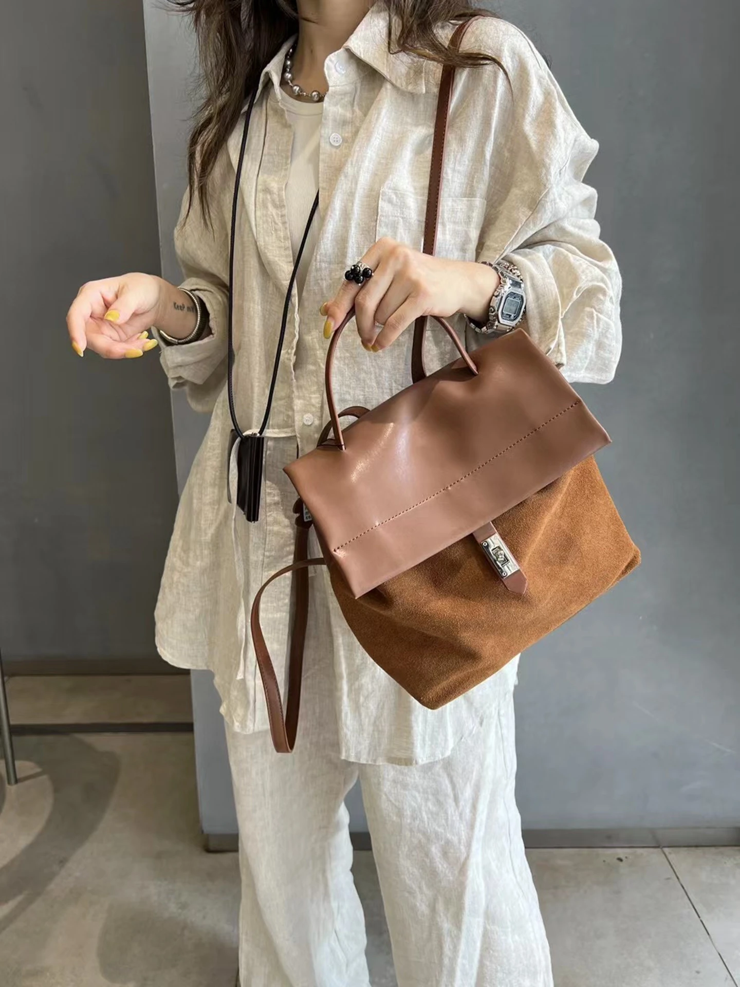 borsa-a-doppia-spalla-in-pelle-opaca-con-copertina-ribaltabile-retro-borsa-da-pendolare-casual-da-donna-bapa-soft-american-vintage-sle-autunno-inverno