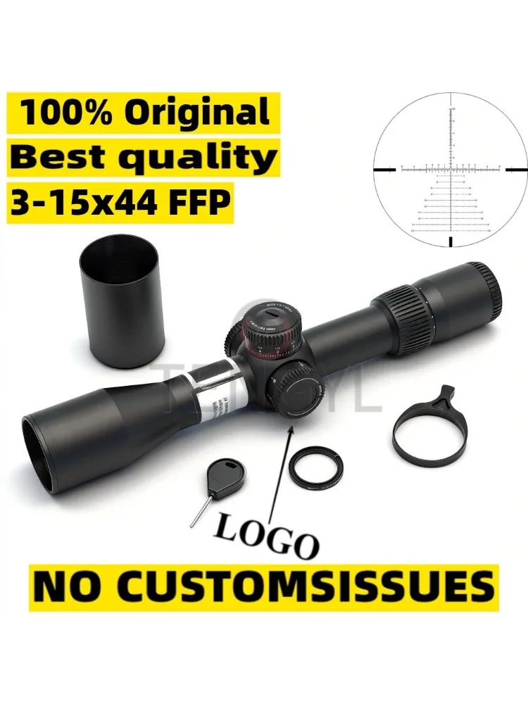 Jacht Optiek Originele V Nom 3-15x44 FFP EBR-7C MRAD 34mm Buis Richtkijker Eerste Focale Vlak Scope Sight - afbeelding 2