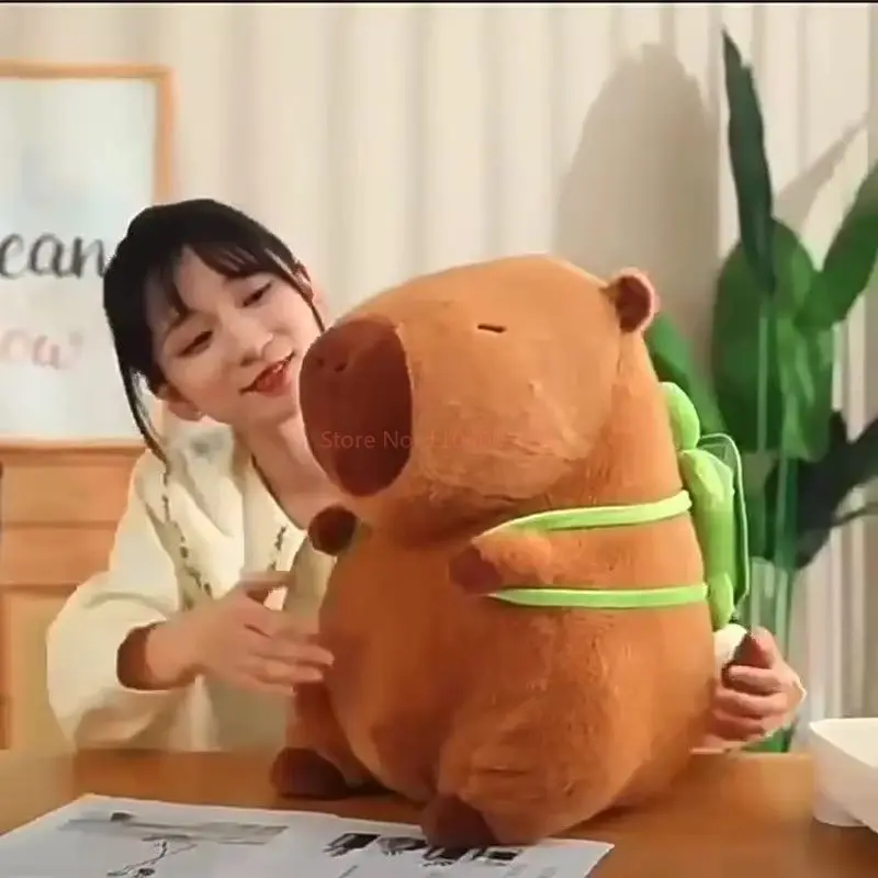 Simpatico capibara peluche animali di peluche capibara con zaino tartaruga Kapibala bambola morbida giocattoli per bambini compleanno regalo di Natale Anime