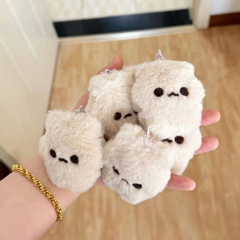 سلسلة مفاتيح دمية دب قطيفة لطيفة وحلوة قابلة للعصر، تعليقة مفاتيح دمية محشوة مبتكرة ومضحكة، زينة معلقة عصرية للحقيبة، هدايا