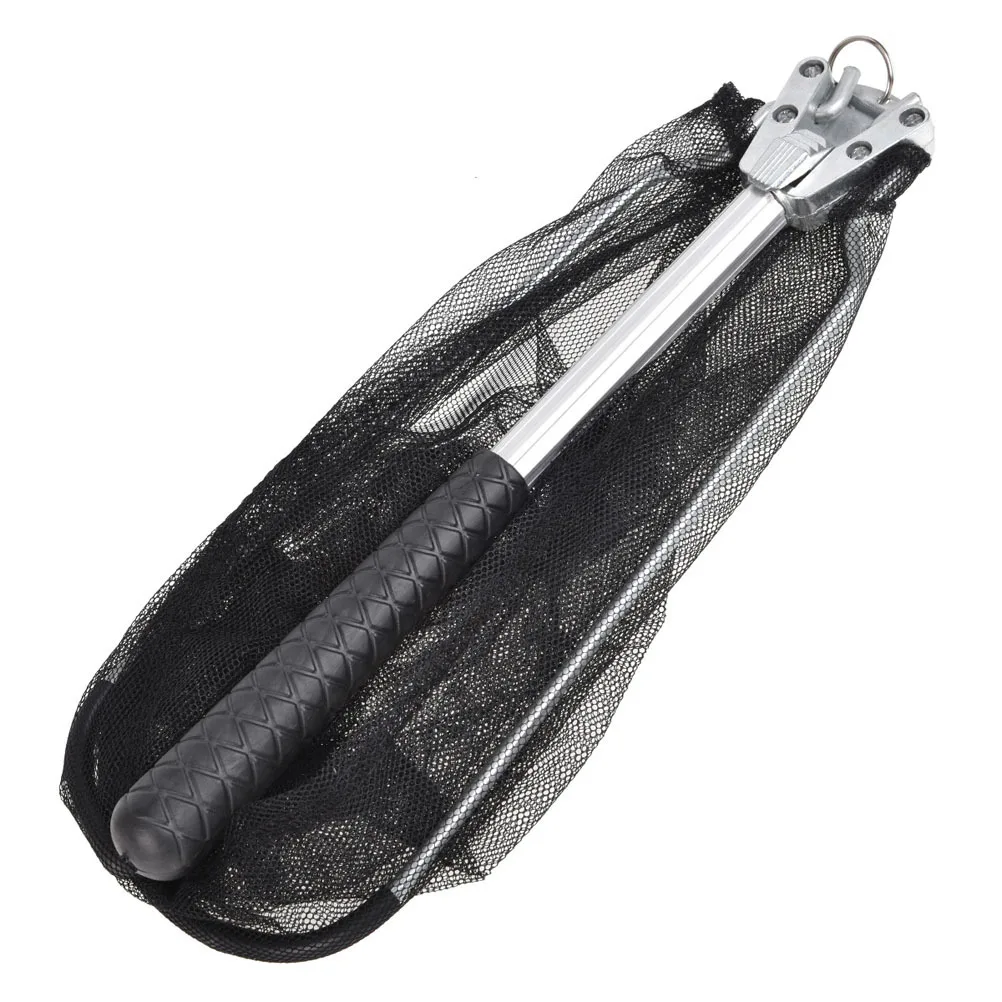

Mini Folding Net 50Cm Black Compact Collapsible Fly Fishing Landing Net Rubber Coated Aluminum Alloy Mesh For River