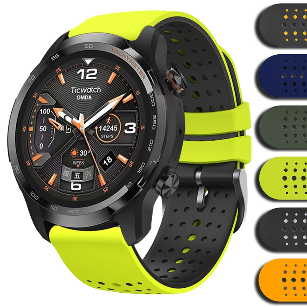22 مللي متر سيليكون تنفس حزام ل TicWatch S2 E2 GTH 2 GTW GTX Pro 3 GPS 2020 الساعات ل COROS PACE 3 الرياضة سوار ناعم