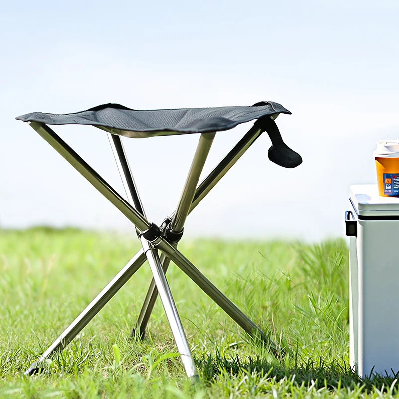 WESTTUNE Portable Folding Stool Lightweight Stainless Steel Beach Stool Outdoor Fishing Chairs for Travel Camping Picnic BBQ - view 5