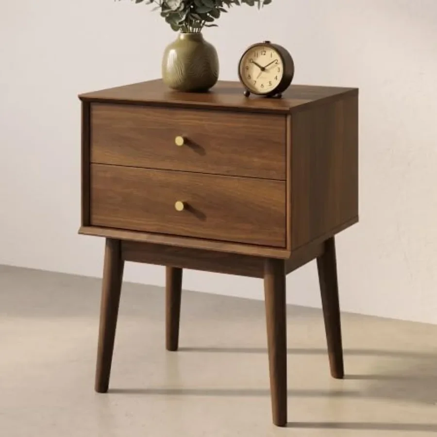 Mid Century Modern 2 Drawer Nightstand, 26