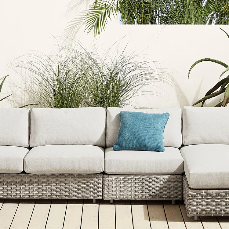 American Luxury 3-Piece Modular Sectional Sofa Chaise Waterproof Rattan Garden Furniture Set
