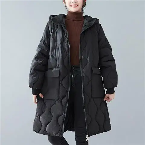 

Autumn and Winter Fashion New Lingge Women's Down Cotton Jacket Commuter Hoodie Oversized Parkas