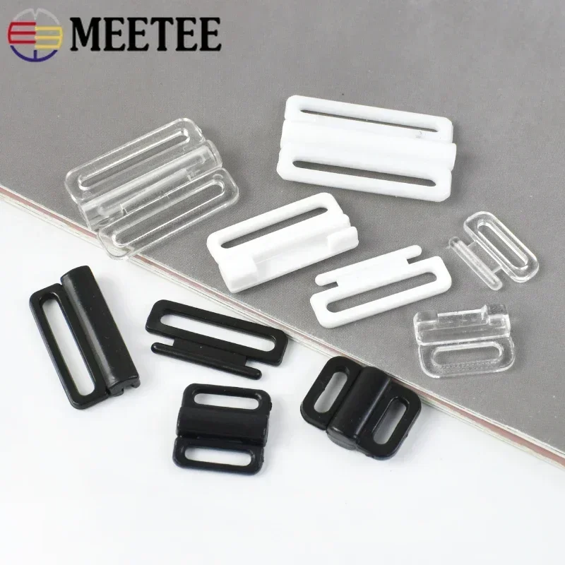 50/100Set 8-25mm Plastic Buckles for Bra Strap Adjustment Bikini Fastener Slider Buckle Underwear Closure Fixed Clip Repair Hook