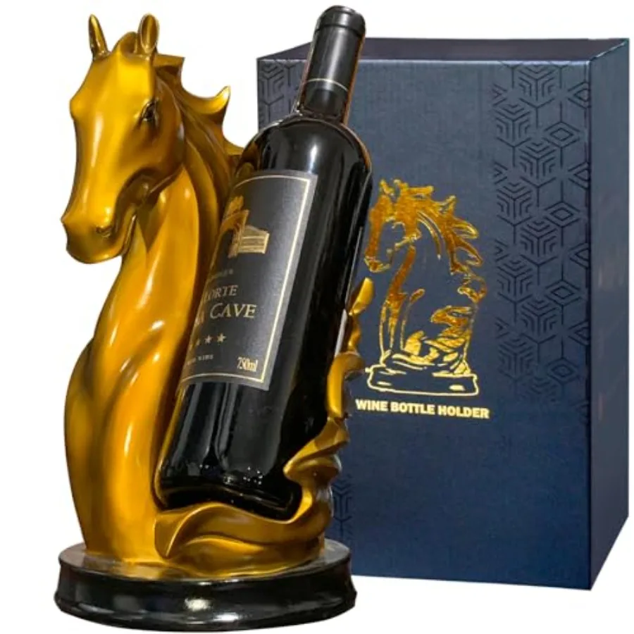 

Wine Bottle Holder Wine Racks Tabletop Horse Statue as Home Kitchen Wine Cellar Decorative Storage Organizer, Horse Sculpture H