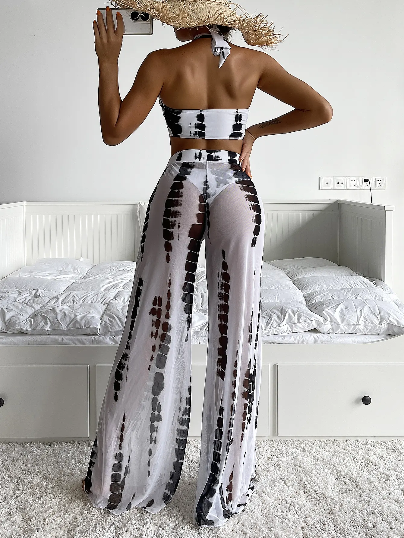 3 pezzi Tie Dye Criss Bikini 2025 Costume da bagno sexy da donna e pantaloni copricostume Costumi da bagno Bagnanti Costume da bagno Costume da bagno Beachwear