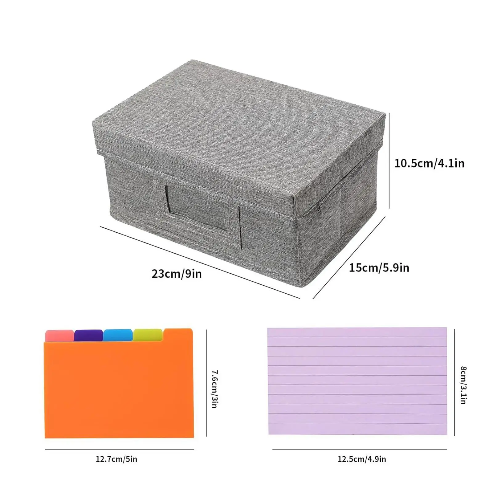 Index Card Dividers Box Container Foldable Large Capacity with Lid Lightweight Organizer