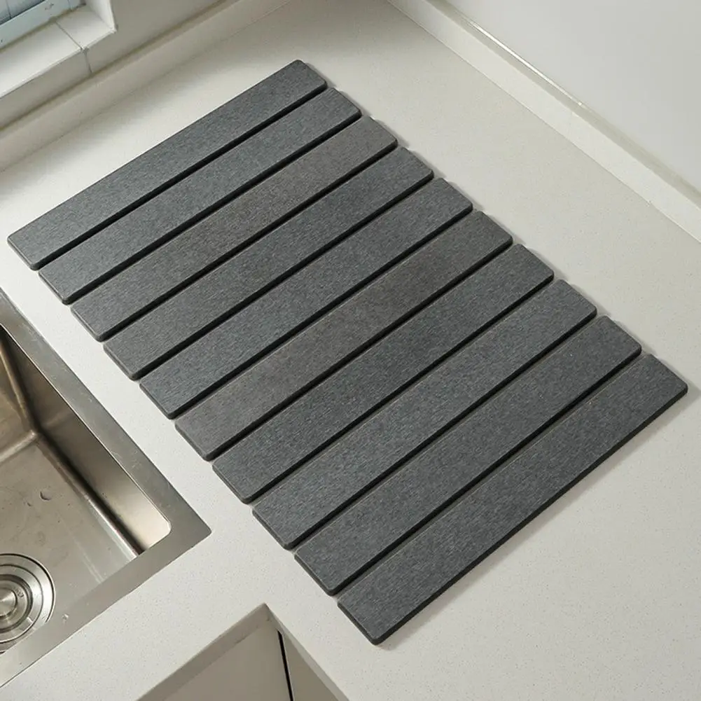 Heat Insulation Placemat Diatomaceous Earth Dish Drying Mat Collapsible Absorbent Drain Pad Heat-resistant Eco-friendly Kitchen