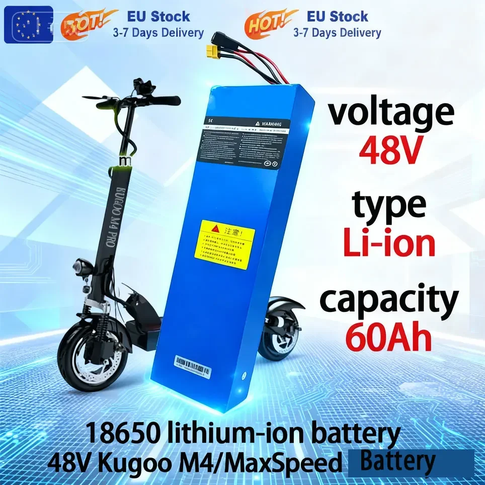 Pacco batteria agli ioni di litio 13S4P 48V 60Ah 2000 watt 18650 per monopattino elettrico Kugoo M4/M4Pro/M5/M5Pro