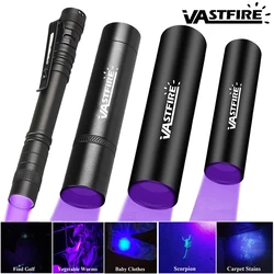 Mini UV Flashlight 365nm 395nm Ultraviolet Torches Portable USB Rechargeable Violet Light Pet Urine Scorpion Detector UV Lamp