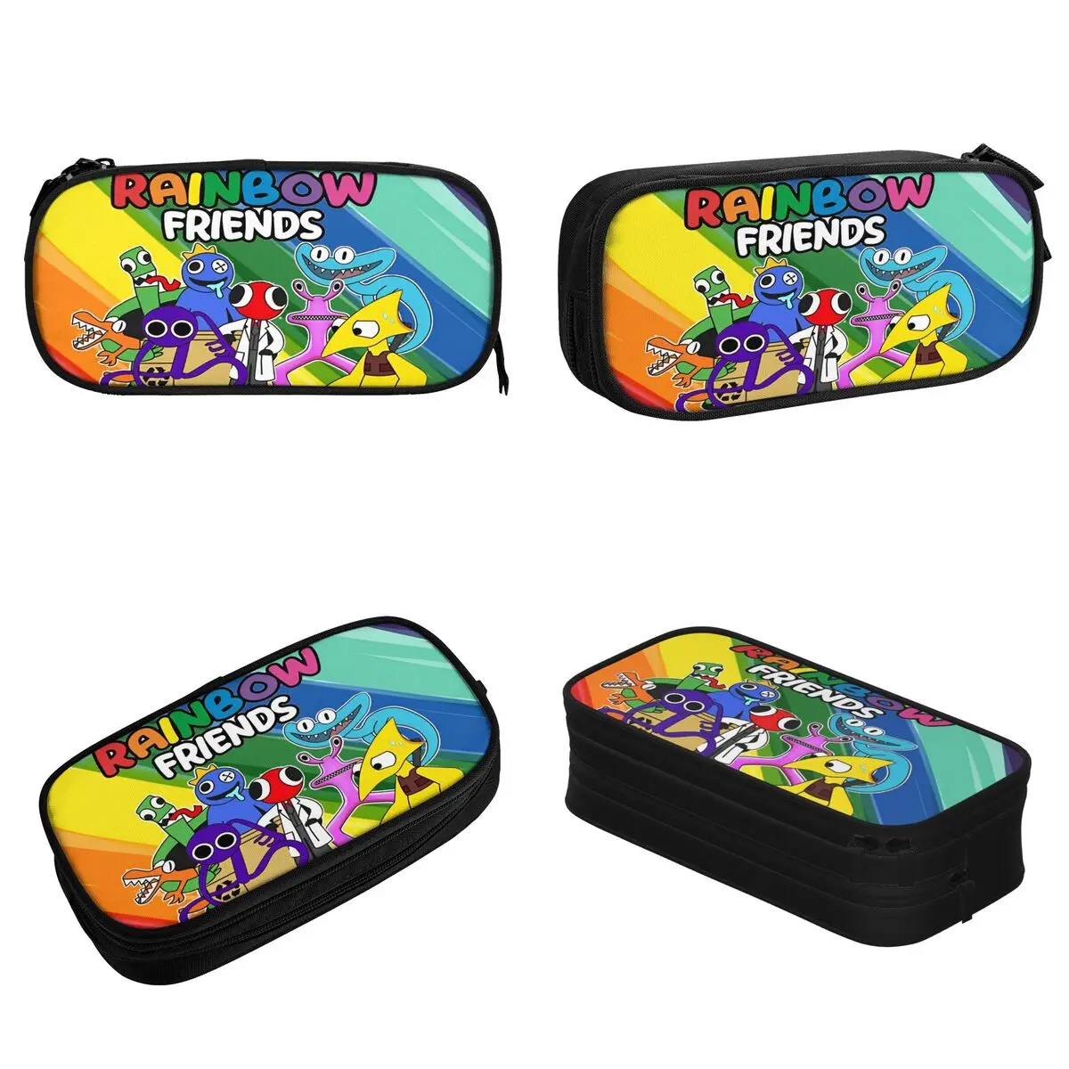 Fashion Rainbows Friend Play Pencil Cases Cartoon Game Pencilcases Pen Kids Large Storage Bags School Supplies Gifts Stationery