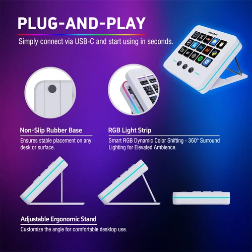 Imagen 2 del producto Nuevo teclado Visual Mirabox M18 V3 Streamdeck OBS rápido consola de transmisión en vivo teclado dinámica personalizar accesorios de Pc regalos