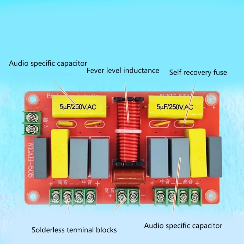 スピーカー周波数分周器ボードプロフェッショナル 5 ウェイスピーカークロスオーバーフィルター周波数分周器 250 ワット DIY スピーカー用