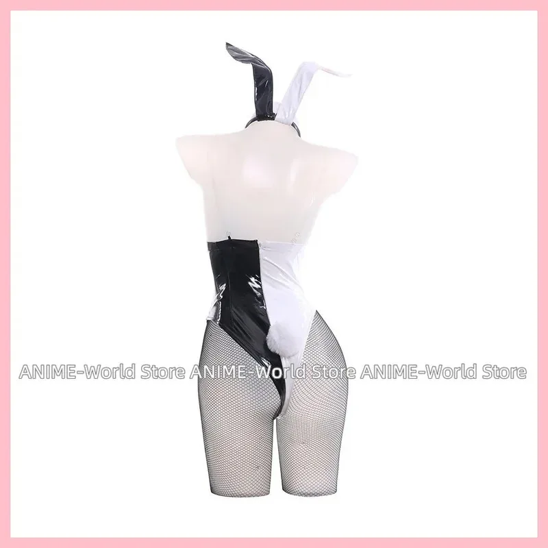 Enoshima Junko 코스프레 의상 게임 Danganronpa 코스프레 화이트 블랙 버니 걸스 선물 할로윈 의상 전체 옷